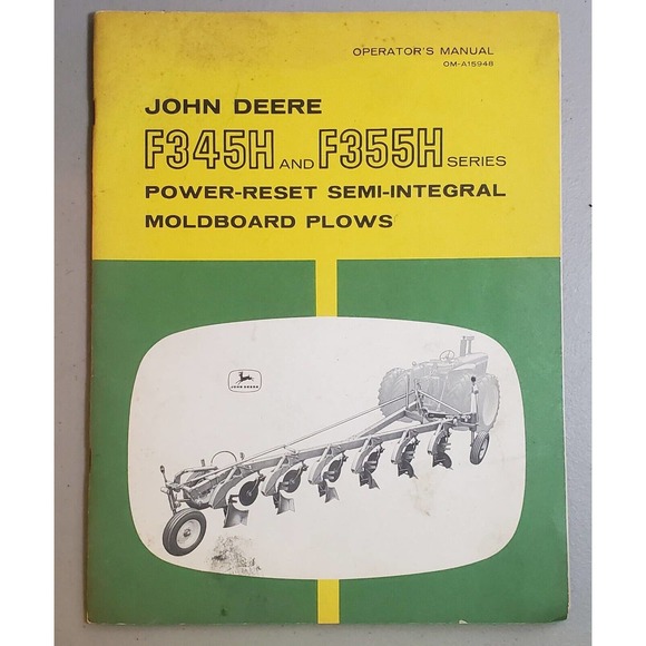 John Deere F345H and F355H Moldboard Plow Operator's Manual - Picture 1 of 6